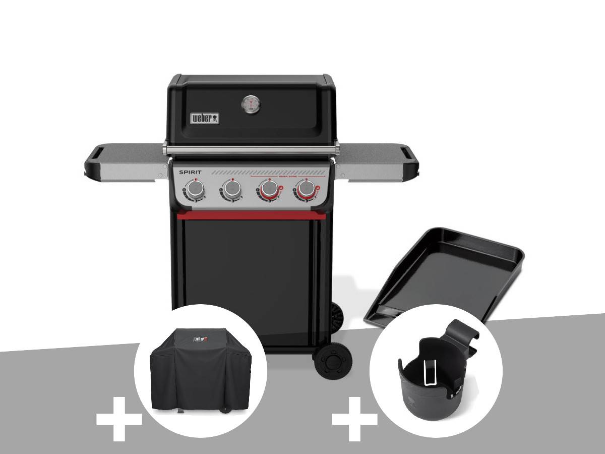 Weber - Barbecue à gaz Spirit E-425 mix plancha émaillée + Housse + Support pour boisson - Weber - Image 1