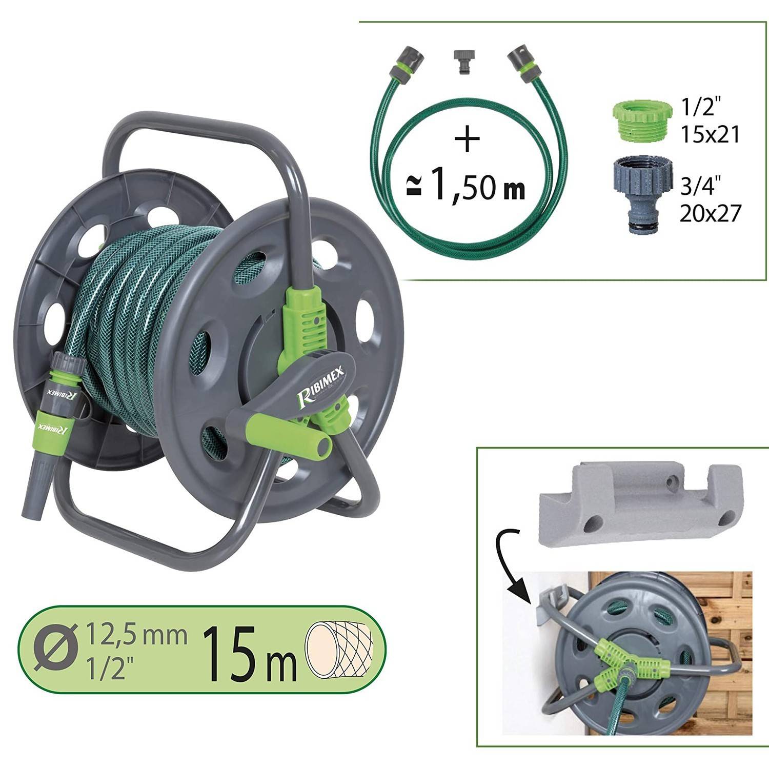 Ribimex - Dévidoir arrosage portable 15 m - Imagen 2