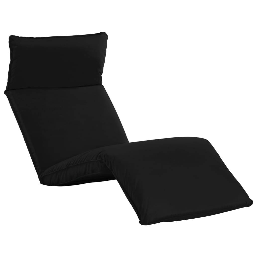 Helloshop26 - Transat chaise longue bain de soleil lit de jardin terrasse meuble d'extérieur pliable tissu oxford noir - Imagen 2