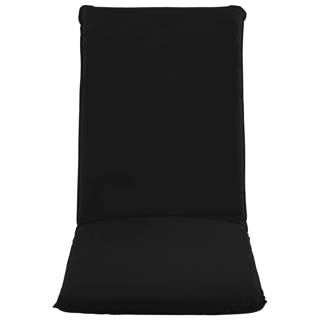 Helloshop26 - Transat chaise longue bain de soleil lit de jardin terrasse meuble d'extérieur pliable tissu oxford noir - Imagen 3