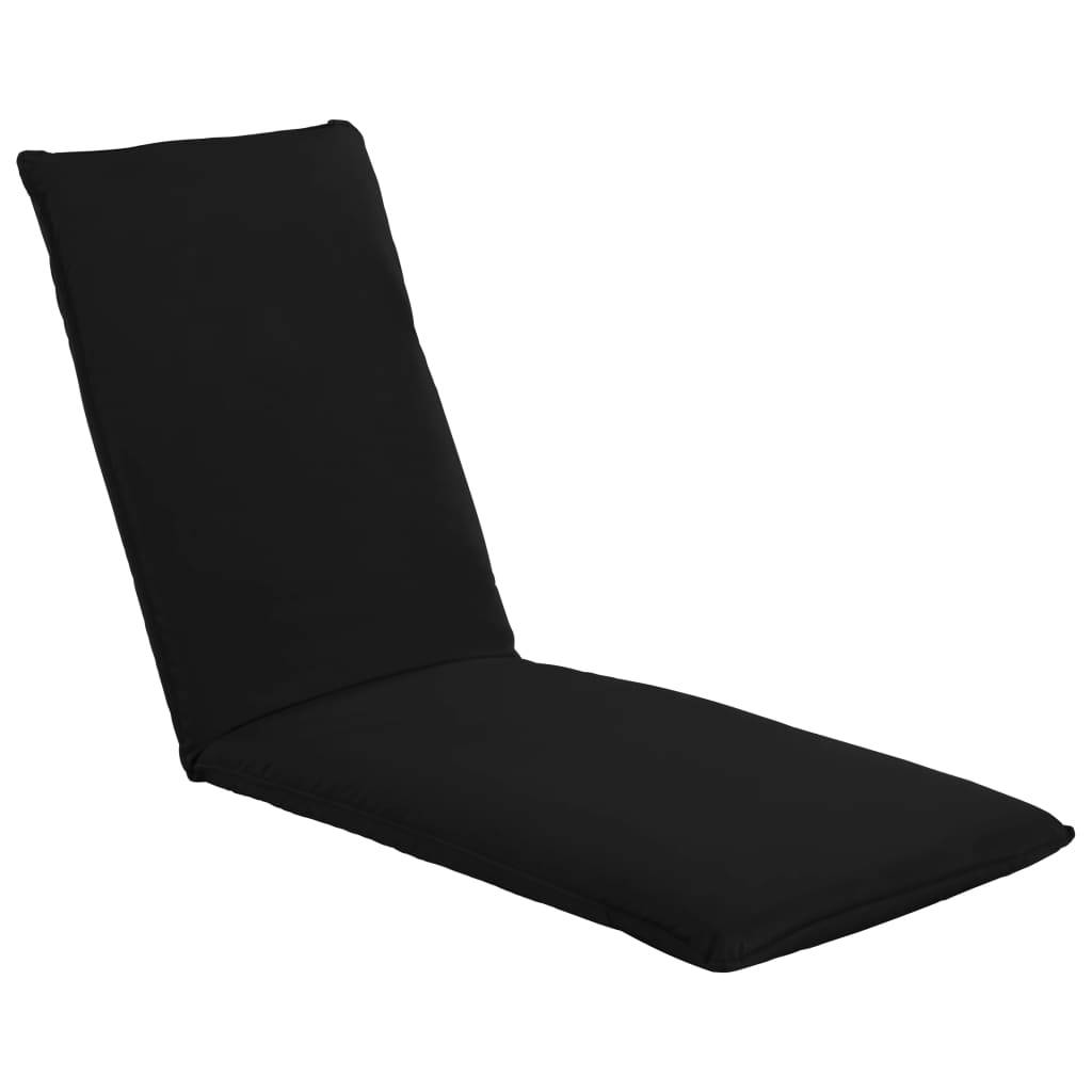 Helloshop26 - Transat chaise longue bain de soleil lit de jardin terrasse meuble d'extérieur pliable tissu oxford noir - Imagen 1