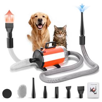 Sèche-Cheveux pour Chien Blower 3200 W, Pulseur Chien avec Aspirateur, Animaux Vitesse et Température Réglable