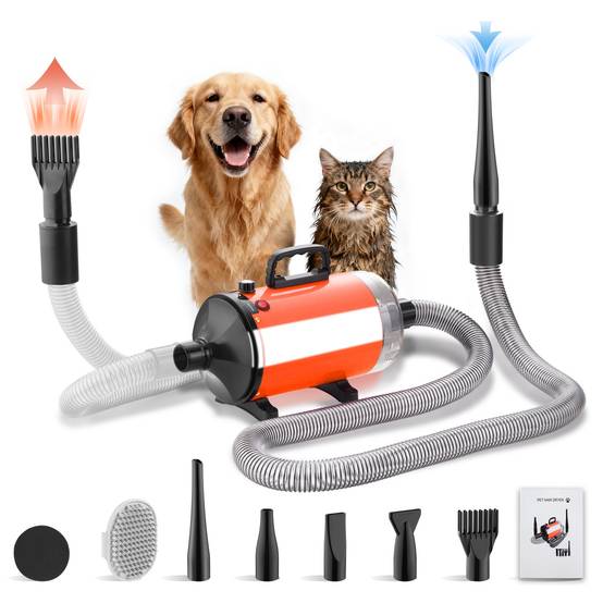 Sèche-Cheveux pour Chien Blower 3200 W, Pulseur Chien avec Aspirateur, Animaux Vitesse et Température Réglable - Image 1