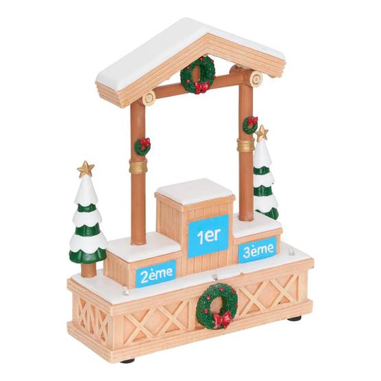 Atmosphera - Podium de ski lumineux de village de Noël 8 LED à piles - Atmosphera Créateur d'intérieur - Image 1
