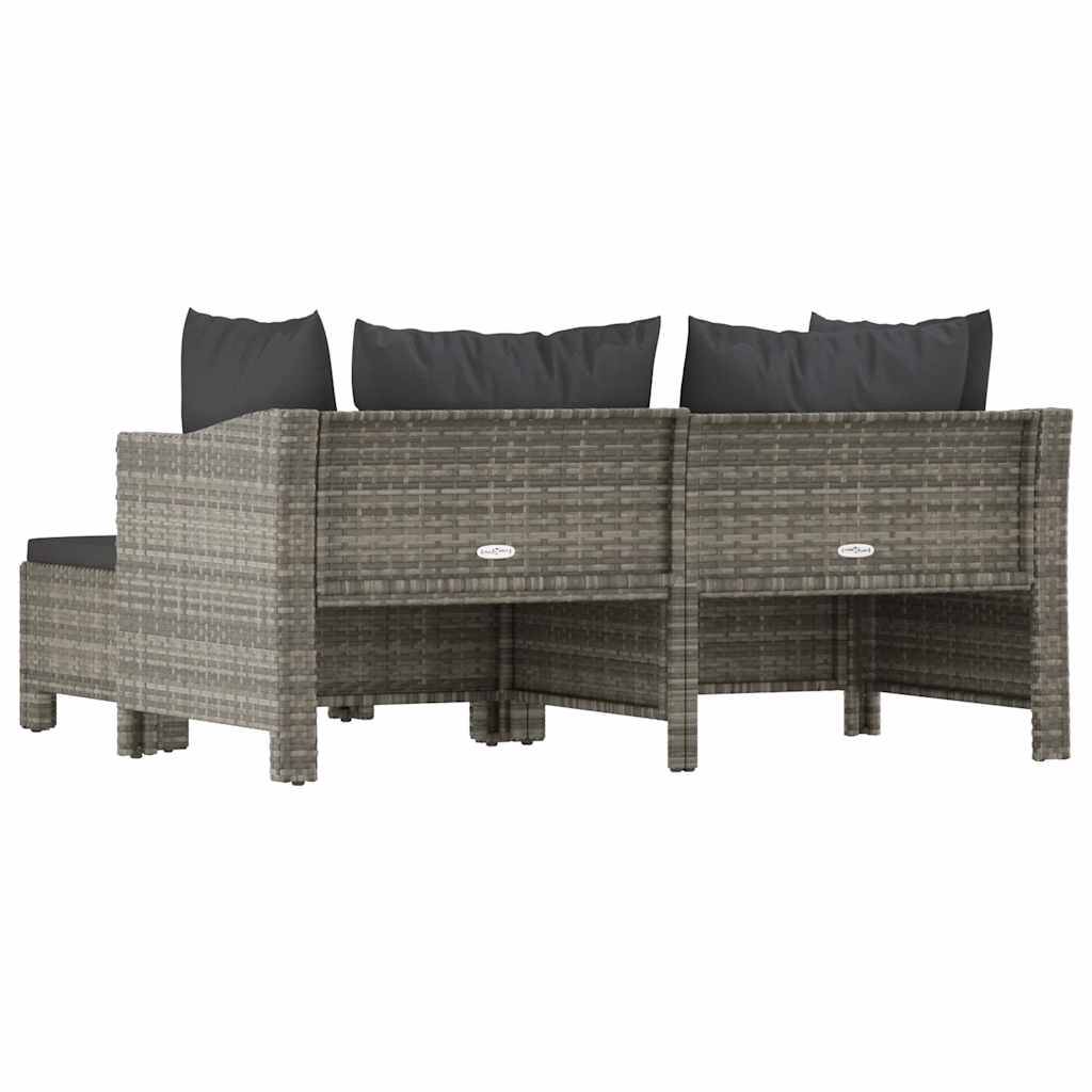 Vidaxl - Salon de jardin 3 pcs avec coussins Gris Résine tressée vidaXL 362685 - Image 7