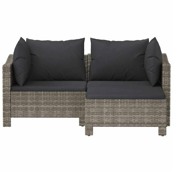 Vidaxl - Salon de jardin 3 pcs avec coussins Gris Résine tressée vidaXL 362685 - Image 10