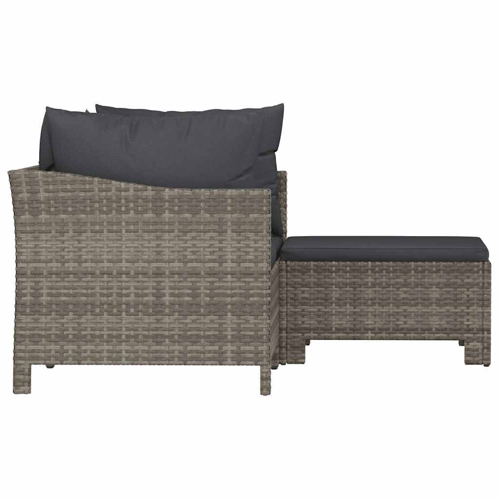 Vidaxl - Salon de jardin 3 pcs avec coussins Gris Résine tressée vidaXL 362685 - Image 6