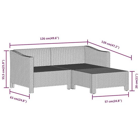 Vidaxl - Salon de jardin 3 pcs avec coussins Gris Résine tressée vidaXL 362685 - Image 3