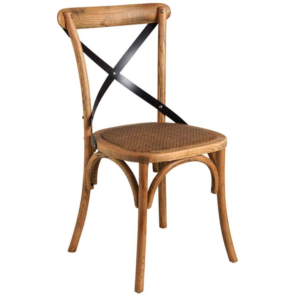 Aubry Gaspard - Chaise bistrot en hêtre vieilli Lot de 4 - Imagen 4