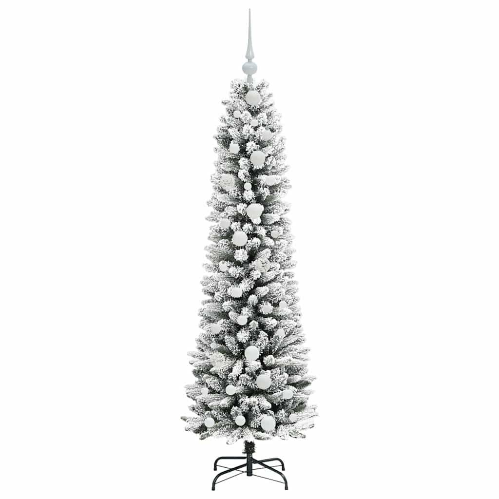 Sapin de Noël | Arbre de Noël artificiel Blanc 150 cm PVC, métal et plastique Maison Chic - Image 4