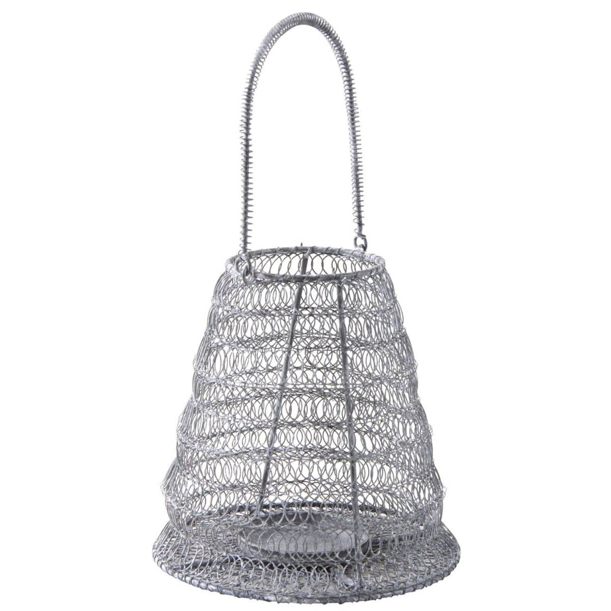 Aubry Gaspard - Photophore métal grillage gris blanchi Diamètre 21cm