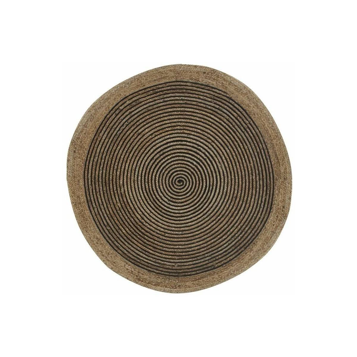 Aubry Gaspard - Tapis en jute et coton noir Diamètre 150cm - Imagen 1