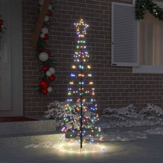 Sapin de Noël | Arbre de Noël LED avec piquets au sol Multicolore 250 cm Fer Maison Chic - Image 3