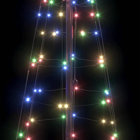 Sapin de Noël | Arbre de Noël LED avec piquets au sol Multicolore 250 cm Fer Maison Chic - Image 7