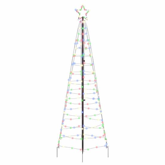 Sapin de Noël | Arbre de Noël LED avec piquets au sol Multicolore 250 cm Fer Maison Chic - Image 1