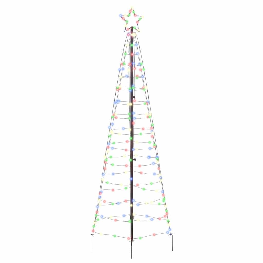 Sapin de Noël | Arbre de Noël LED avec piquets au sol Multicolore 250 cm Fer Maison Chic - Image 1