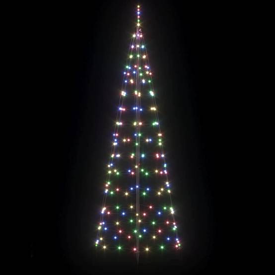 Sapin de Noël | Arbre de Noël LED avec piquets au sol Multicolore 250 cm Fer Maison Chic - Image 5
