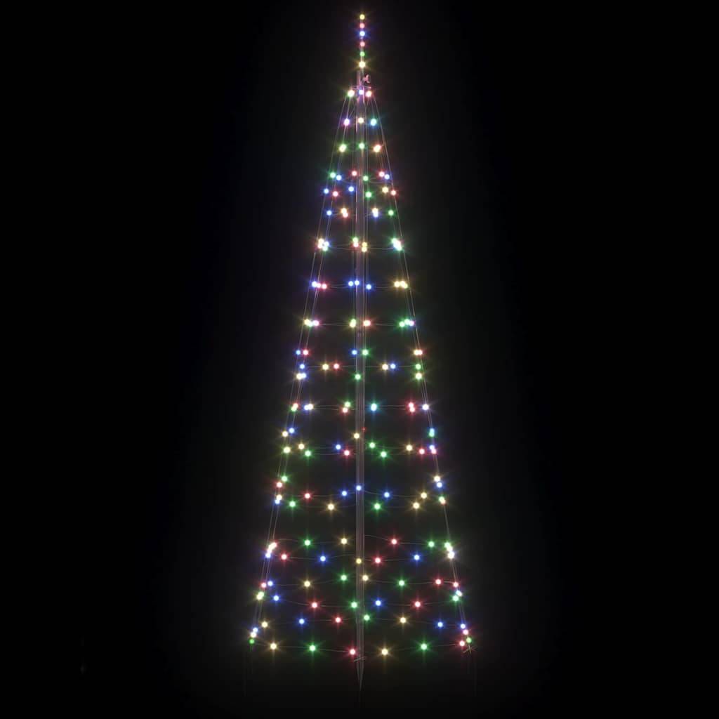 Sapin de Noël | Arbre de Noël LED avec piquets au sol Multicolore 250 cm Fer Maison Chic - Image 5