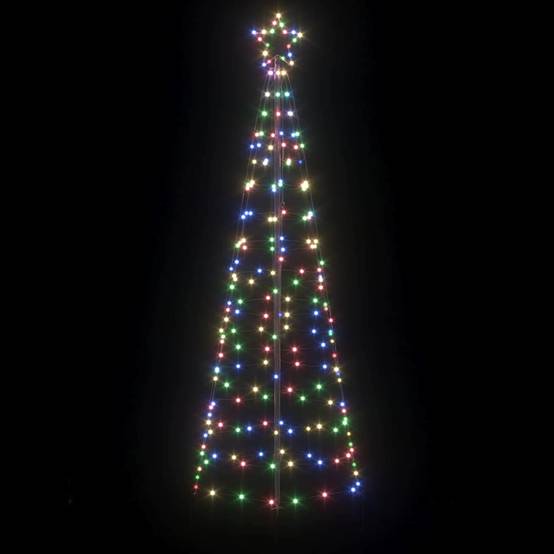 Sapin de Noël | Arbre de Noël LED avec piquets au sol Multicolore 250 cm Fer Maison Chic - Image 4