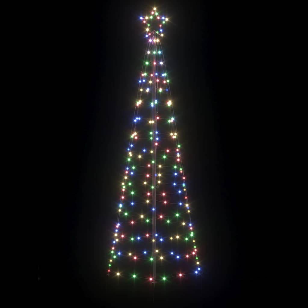 Sapin de Noël | Arbre de Noël LED avec piquets au sol Multicolore 250 cm Fer Maison Chic - Image 4