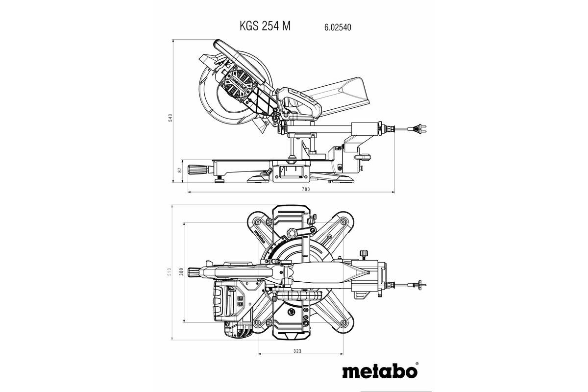 Metabo - Scie à onglets 1450 W KGS 254 M - METABO - 602540000 - Image 3