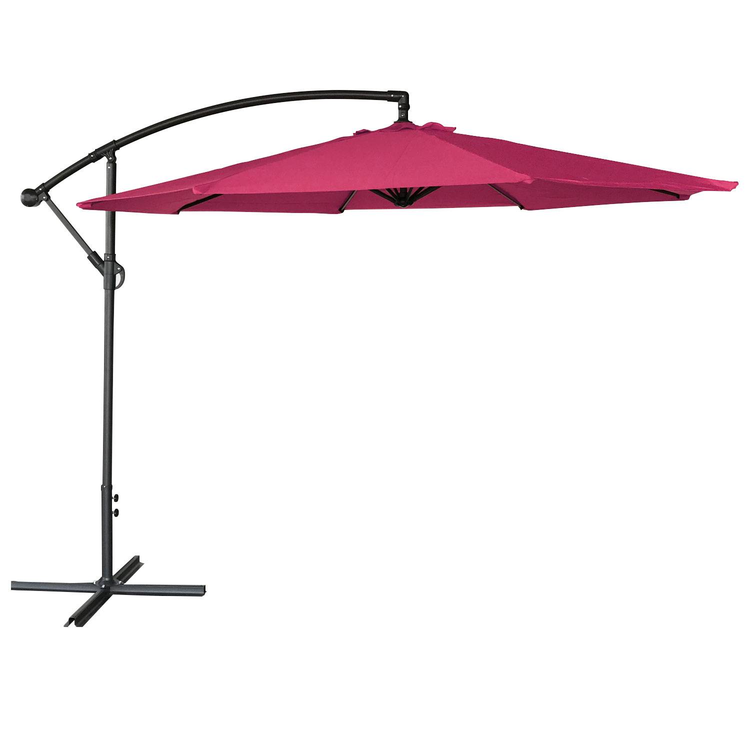 Parasol déporté OAHU rond 3,50m de diamètre fuchsia - HAPPY GARDEN - Imagen 1