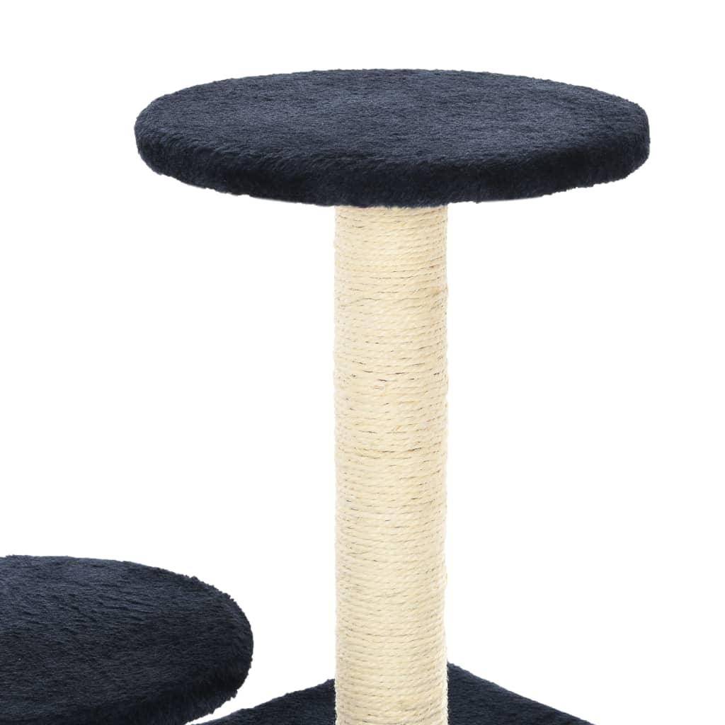 Helloshop26 - Arbre à chat griffoir grattoir niche jouet animaux peluché en sisal 60cm bleu foncé - Image 6