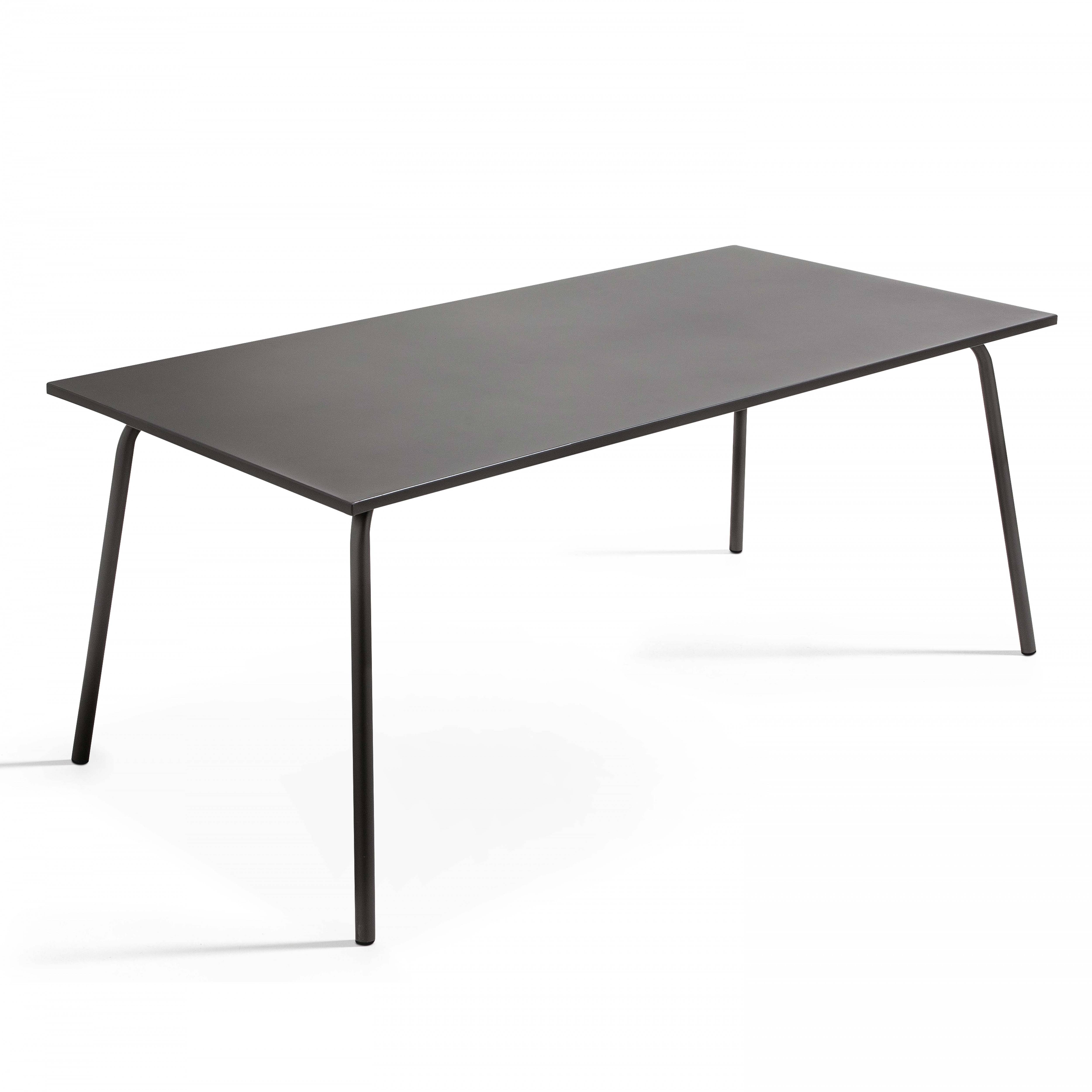 Oviala - Ensemble table de jardin et 8 chaises en métal gris et bleu Palavas - Oviala - Imagen 3
