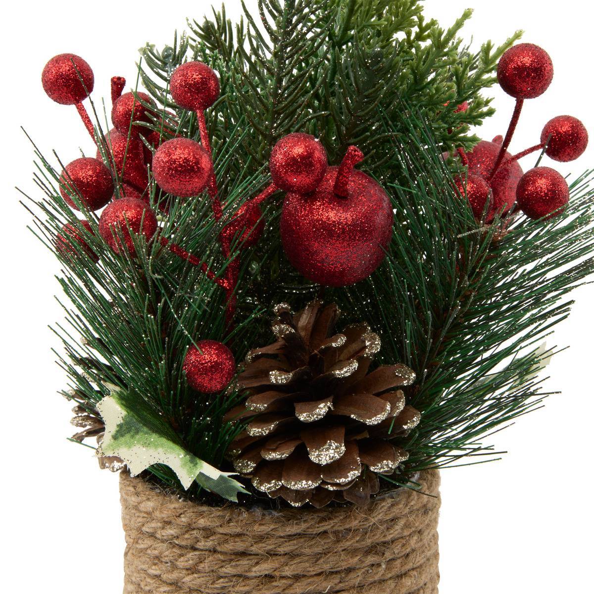 Feeric Christmas - Composition de Noël en jute et baies H. 25 cm - Feeric Lights & Christmas - Image 2