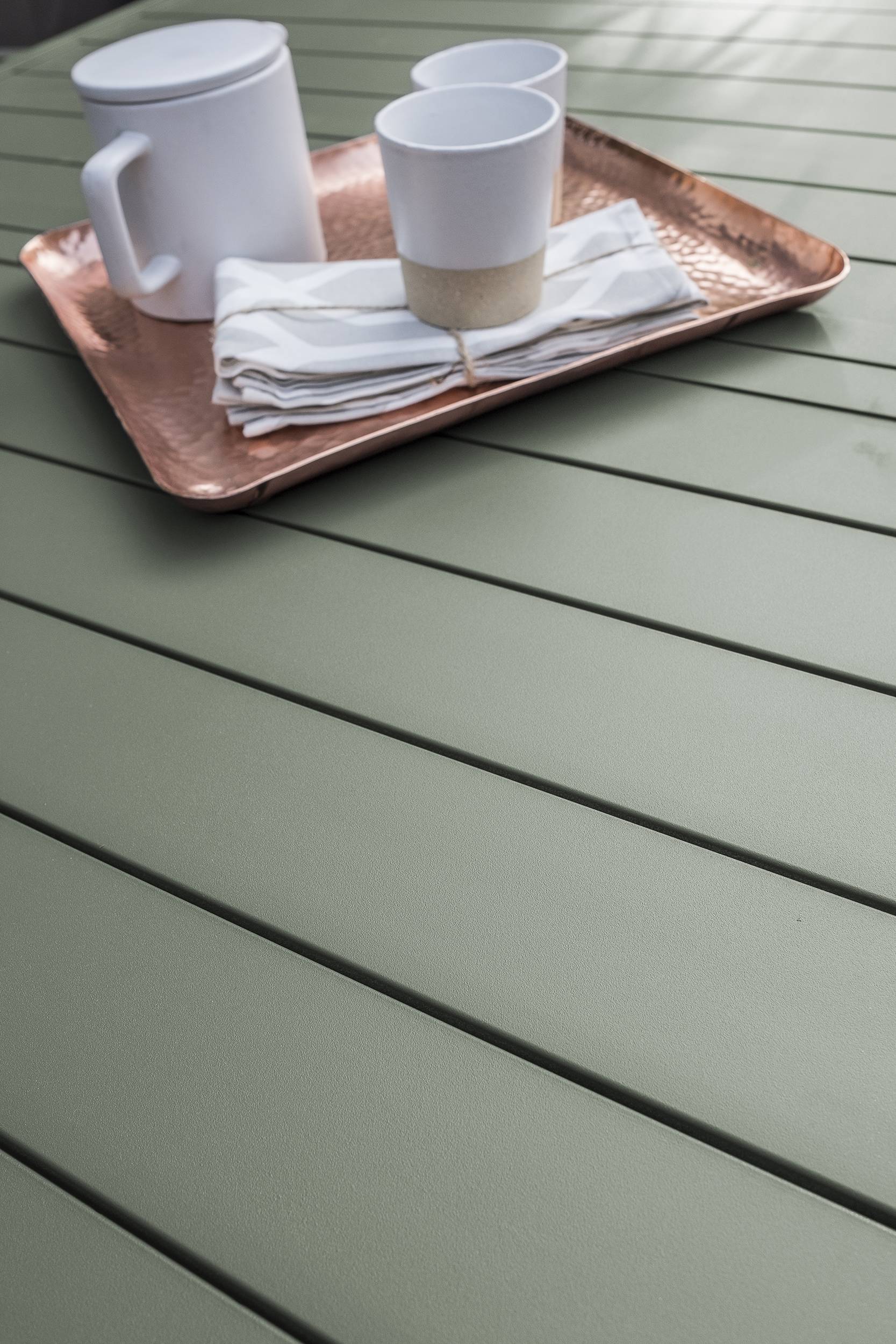 Dcb Garden - Ensemble repas MIAMI 240/300cm 12 places en aluminium kaki - DCB GARDEN - Imagen 2