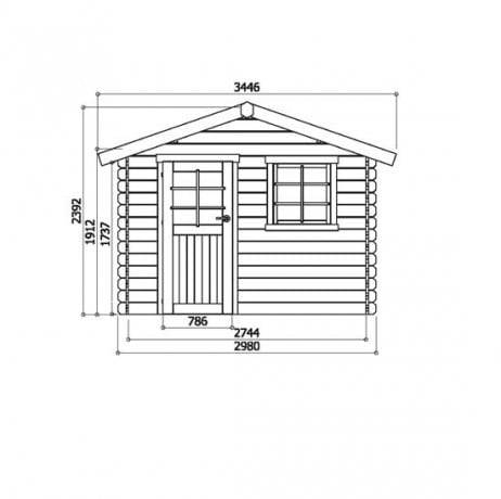 Abri de jardin Sologne en bois 7.53 m², Toiture Shingle gris, Plancher Oui - Imagen 2