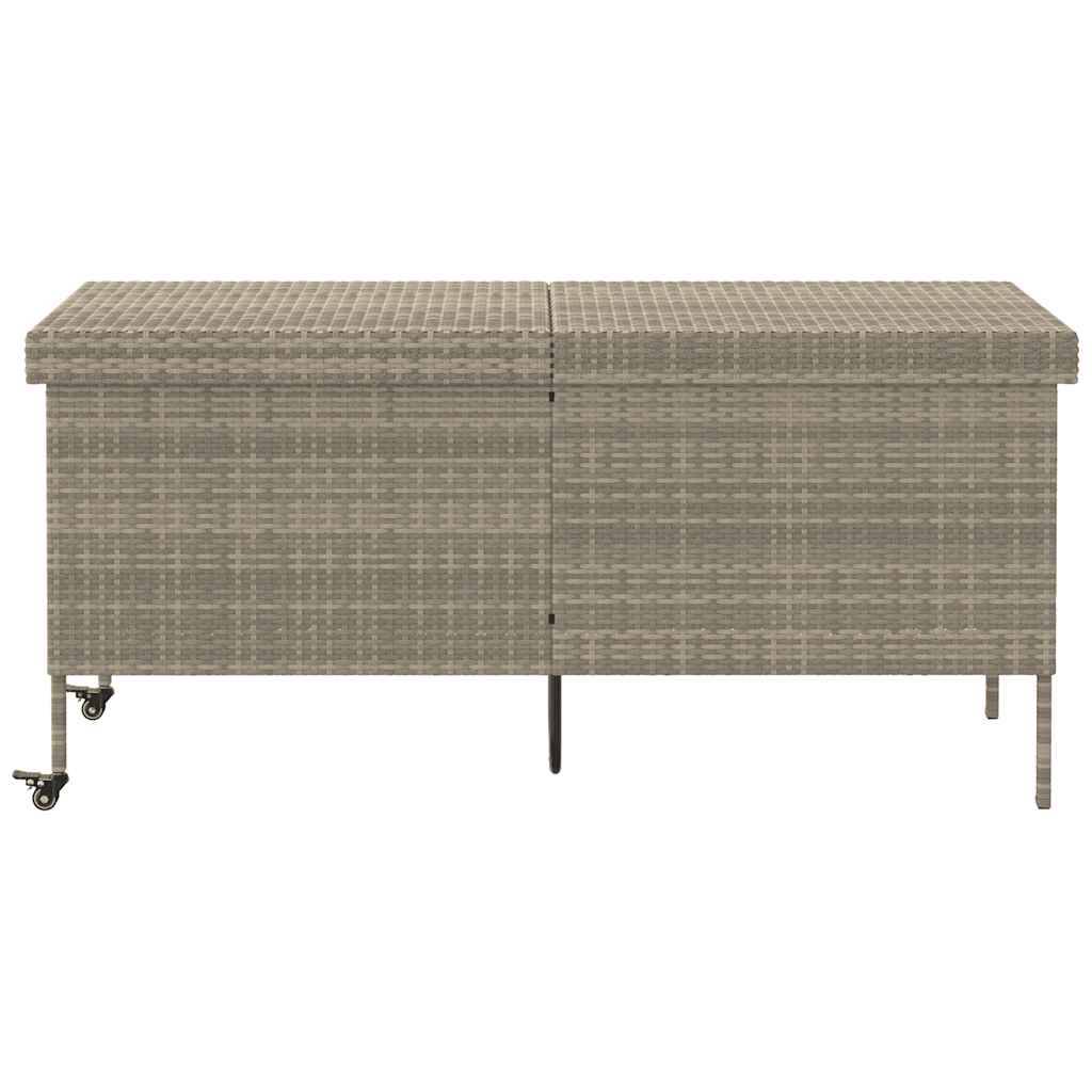 Grande Boîte de Rangement à Roulettes Résine Tressée Imperméable pour Extérieur Gris Clair 160x55x75 cm – ComfortXL Outdoor Living - Image 3