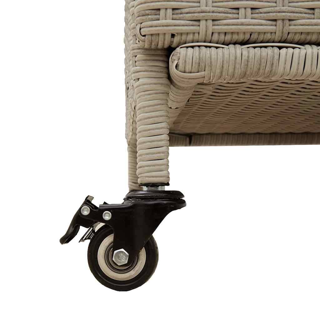 Grande Boîte de Rangement à Roulettes Résine Tressée Imperméable pour Extérieur Gris Clair 160x55x75 cm – ComfortXL Outdoor Living - Image 9