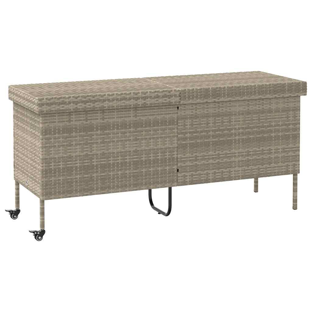 Grande Boîte de Rangement à Roulettes Résine Tressée Imperméable pour Extérieur Gris Clair 160x55x75 cm – ComfortXL Outdoor Living - Image 2