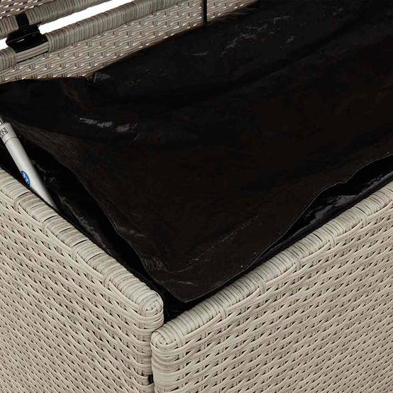 Grande Boîte de Rangement à Roulettes Résine Tressée Imperméable pour Extérieur Gris Clair 160x55x75 cm – ComfortXL Outdoor Living - Image 8