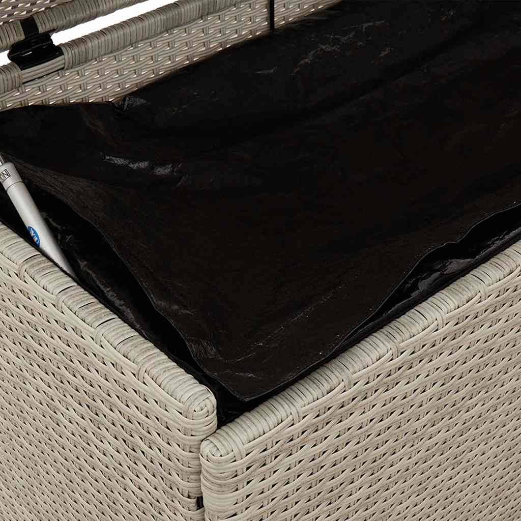 Grande Boîte de Rangement à Roulettes Résine Tressée Imperméable pour Extérieur Gris Clair 160x55x75 cm – ComfortXL Outdoor Living - Image 8