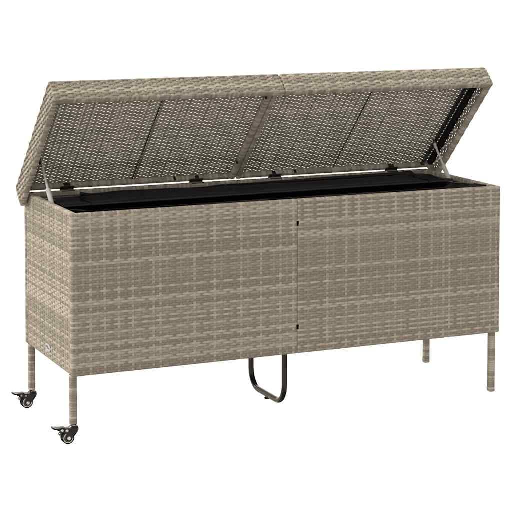 Grande Boîte de Rangement à Roulettes Résine Tressée Imperméable pour Extérieur Gris Clair 160x55x75 cm – ComfortXL Outdoor Living - Image 4