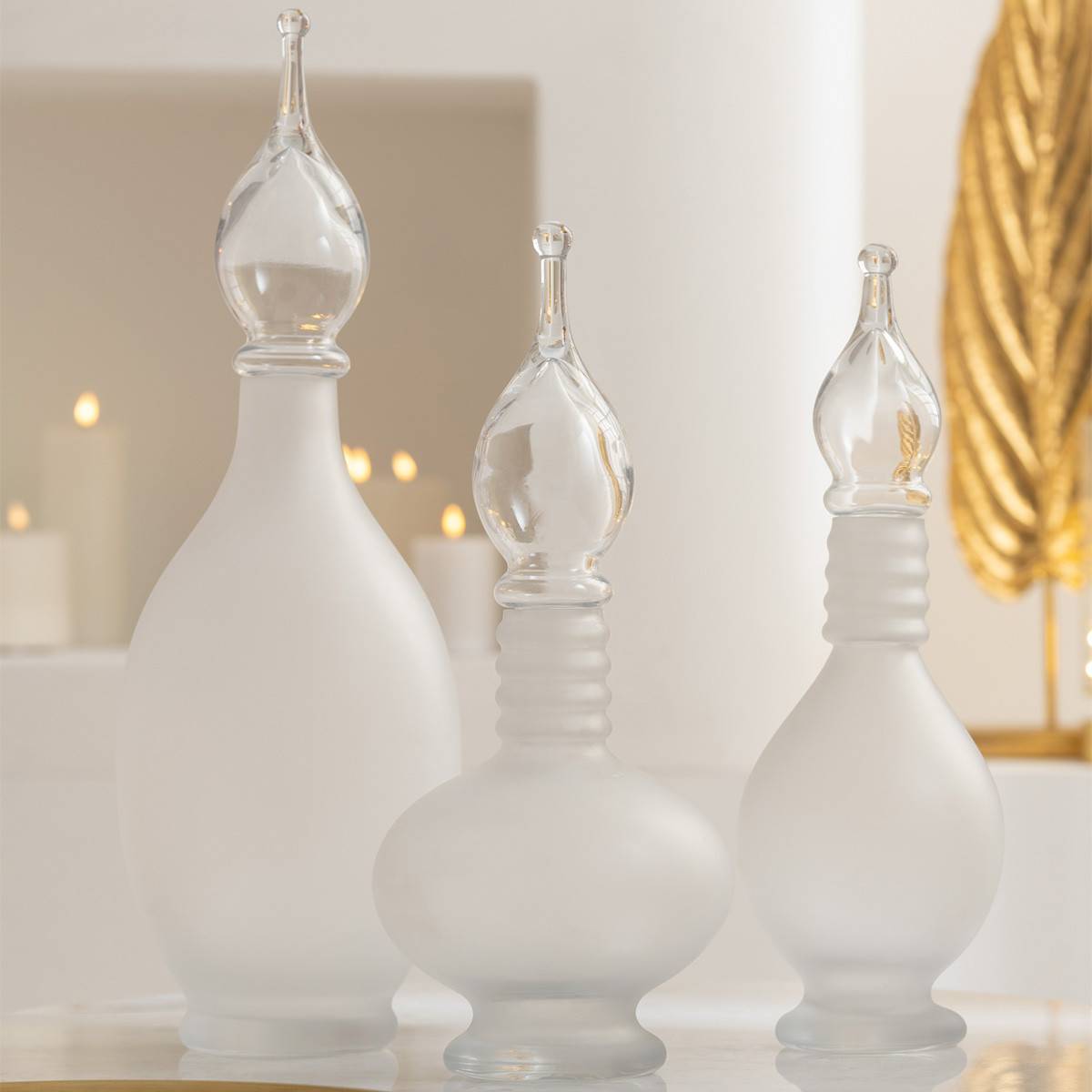 Vase Bouchon Fiole en Verre "Jo" 38cm Transparent - Image 4