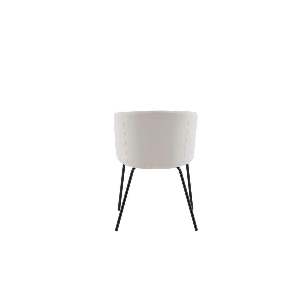 Paris Prix - Chaise en Velours "Berit" 78cm Beige & Noir - Image 5