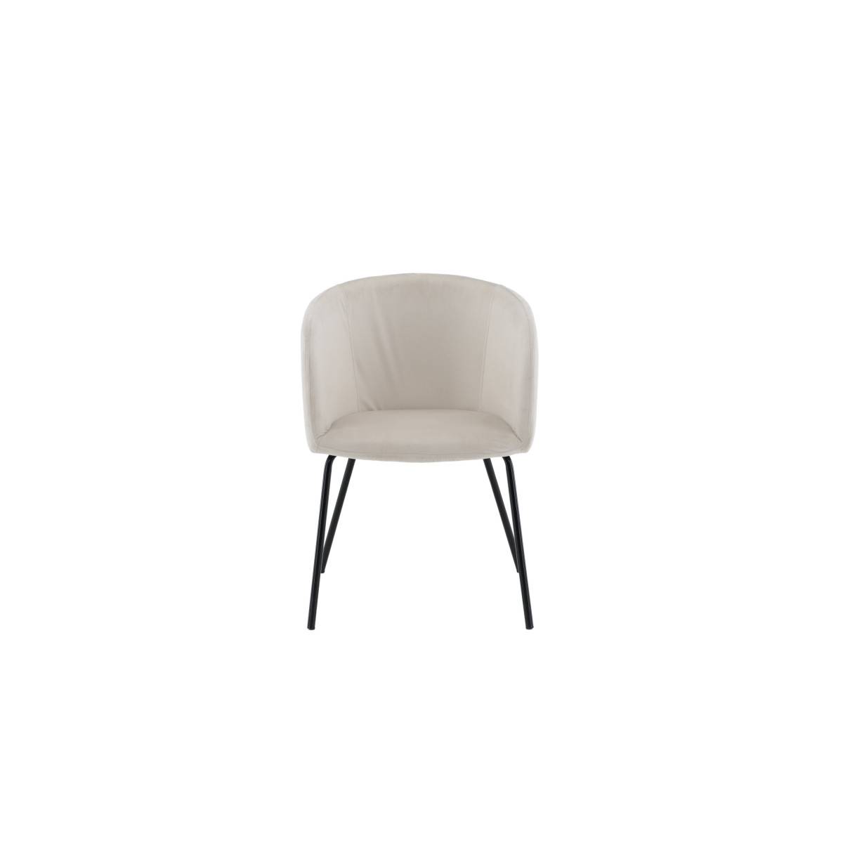 Paris Prix - Chaise en Velours "Berit" 78cm Beige & Noir - Image 3