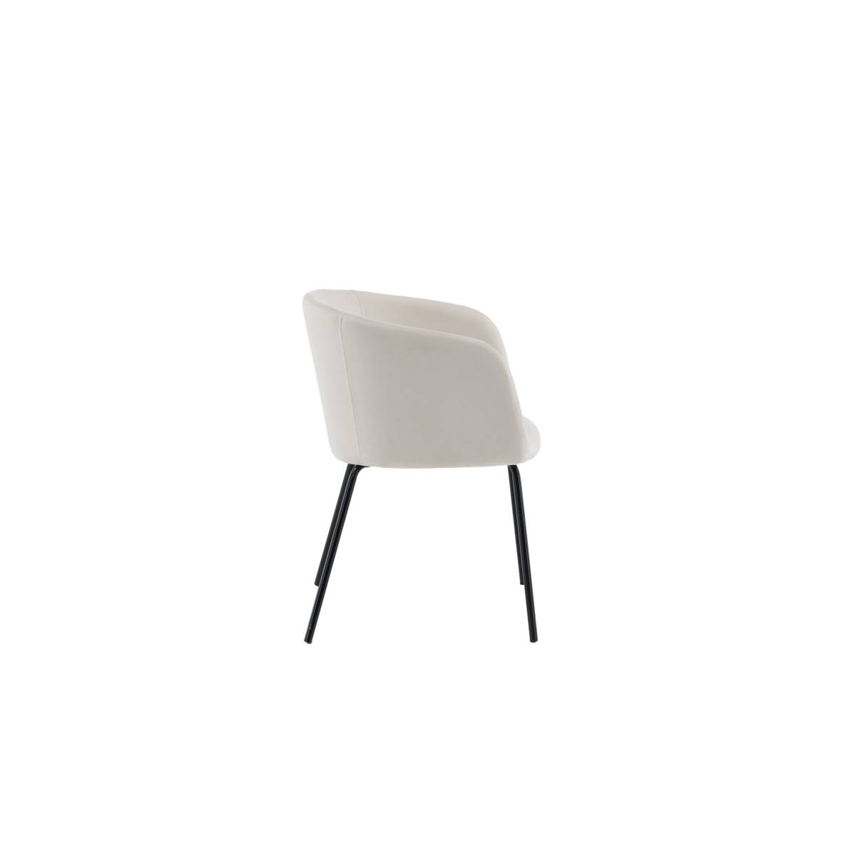 Paris Prix - Chaise en Velours "Berit" 78cm Beige & Noir - Image 2