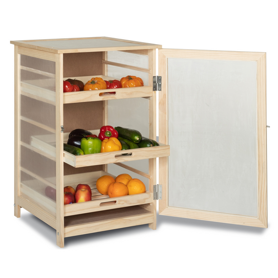 Légumier fruitier en bois VEGGE avec 3 tiroirs amovibles - Image 2