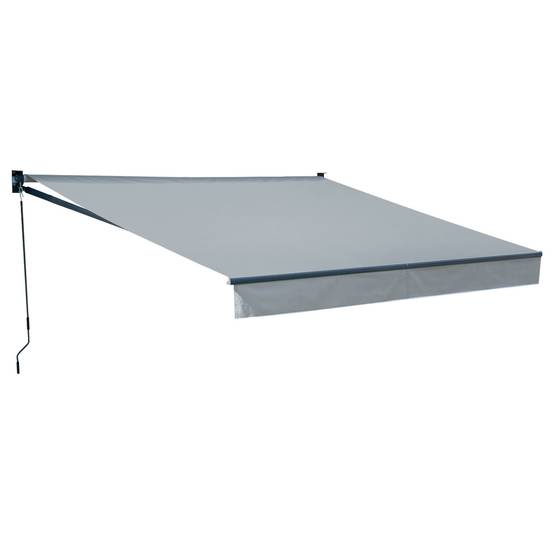 Store banne SAULE 3,5 × 3m - Toile grise et structure grise - HAPPY GARDEN - Imagen 1