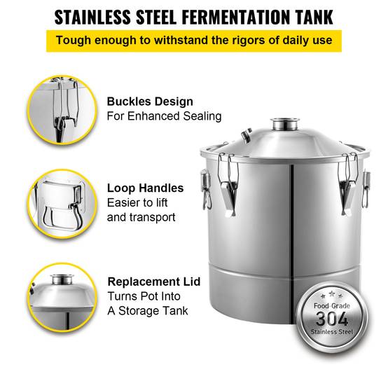 VEVOR Distillateur alambic 30L inox, avec thermomètre, pompe, tour de redressement, pour fermentation. - Image 3
