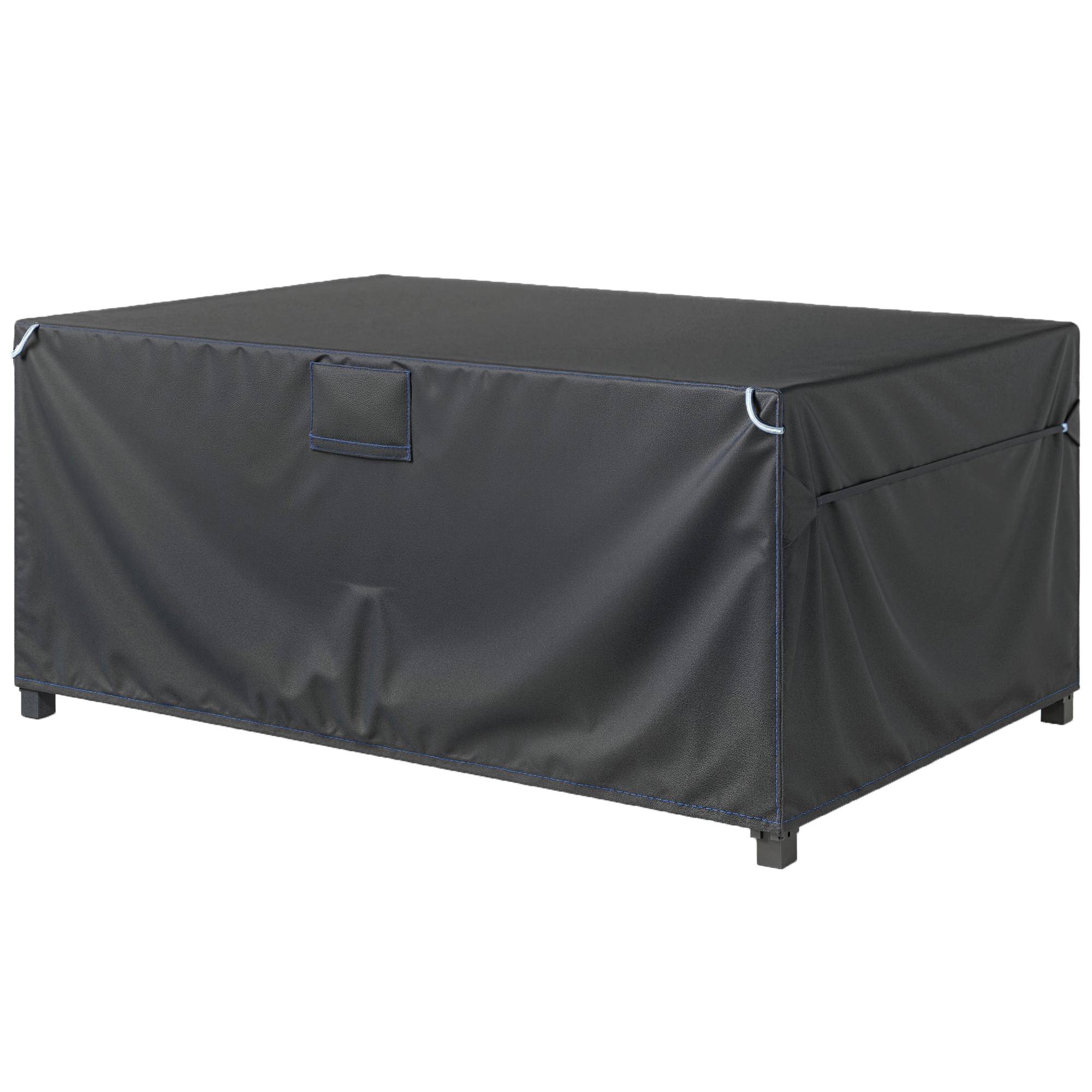 Housse de protection mobilier de jardin 180x120x74 cm, Oxford 420D, imperméable, anti-UV, coupe-vent, noire - Image 1