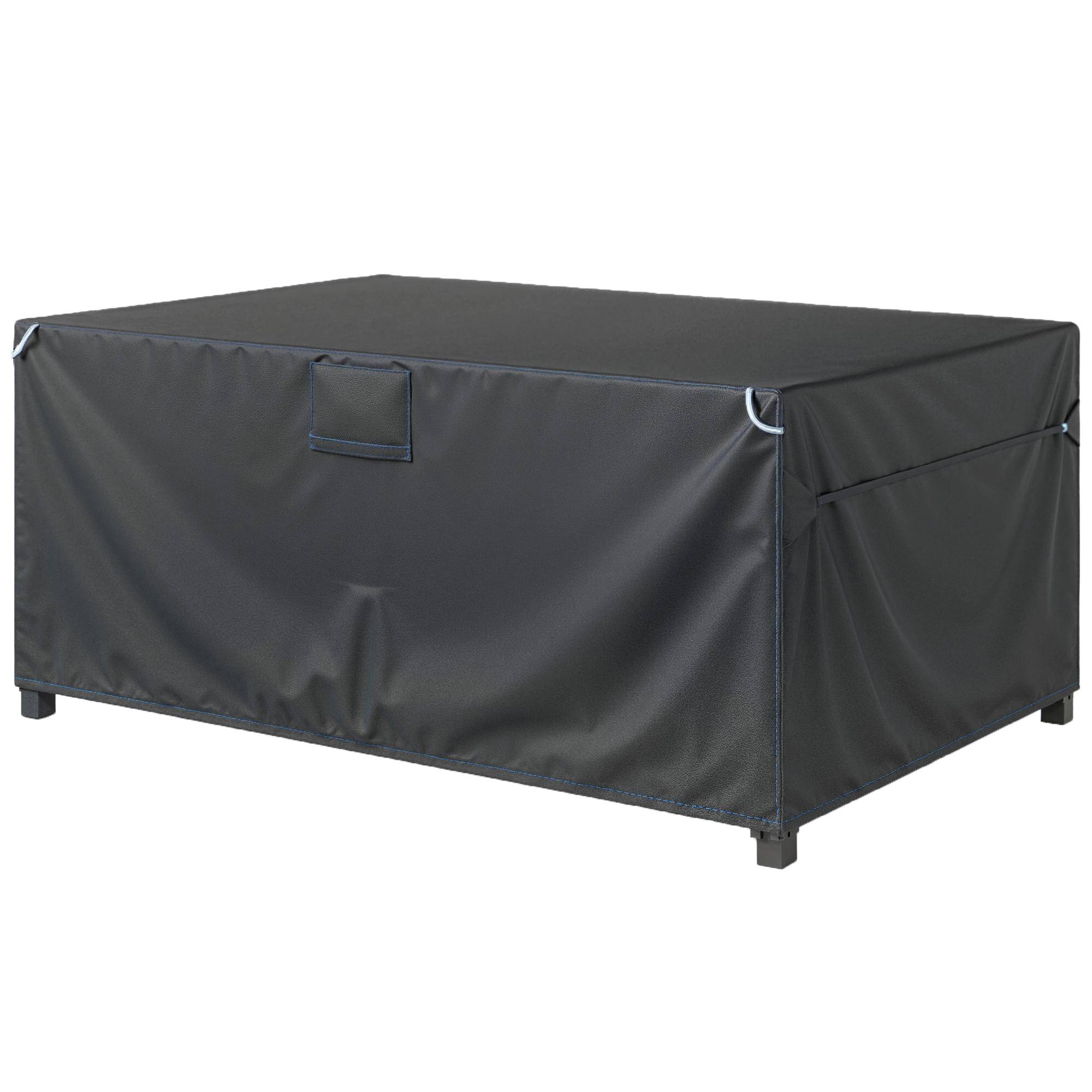 Housse de protection mobilier de jardin 180x120x74 cm, Oxford 420D, imperméable, anti-UV, coupe-vent, noire - Image 2