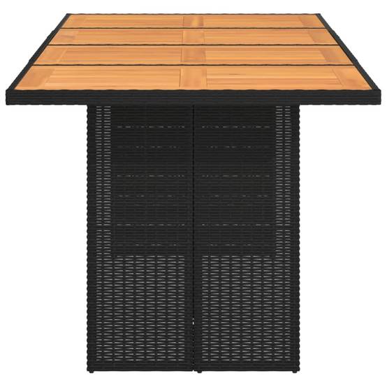 ComfortXL - Table de Repas de Jardin 190x80cm Noire avec Plateau en Bois d'Acacia et Résine Tressée – ComfortXL Outdoor Living - Image 5