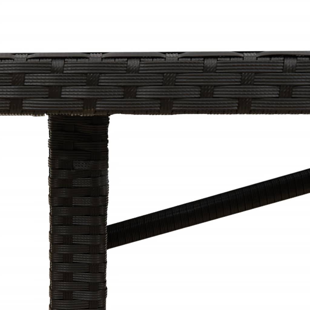 ComfortXL - Table de Repas de Jardin 190x80cm Noire avec Plateau en Bois d'Acacia et Résine Tressée – ComfortXL Outdoor Living - Image 9