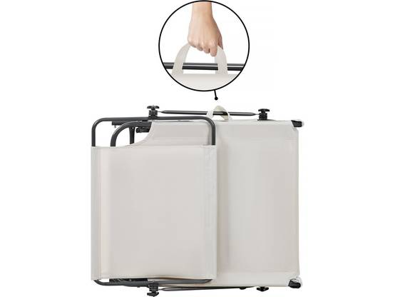 Lot De 2 Bain De Soleil Pliable "lazy" - Avec Pare Soleil - Beige -habitat Et Jardin - Image 3