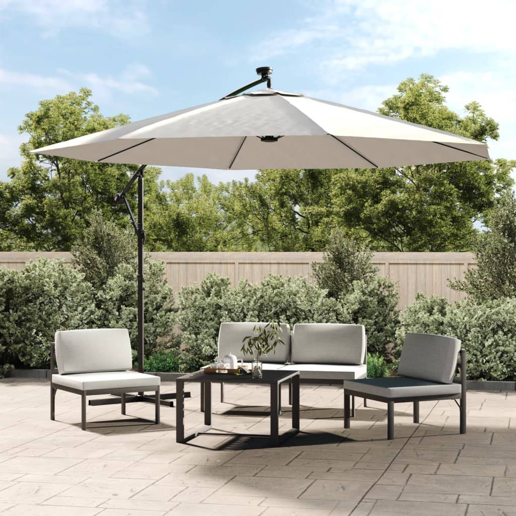 PANGIVO - Parasol déporté métal et polyester sable 350 x 350 x 290 cm - PANGIVO - Image 1